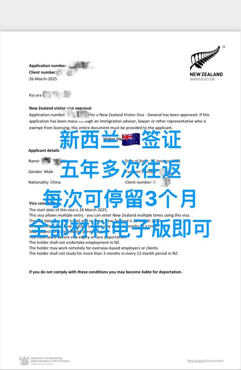 新西兰签证 checklist