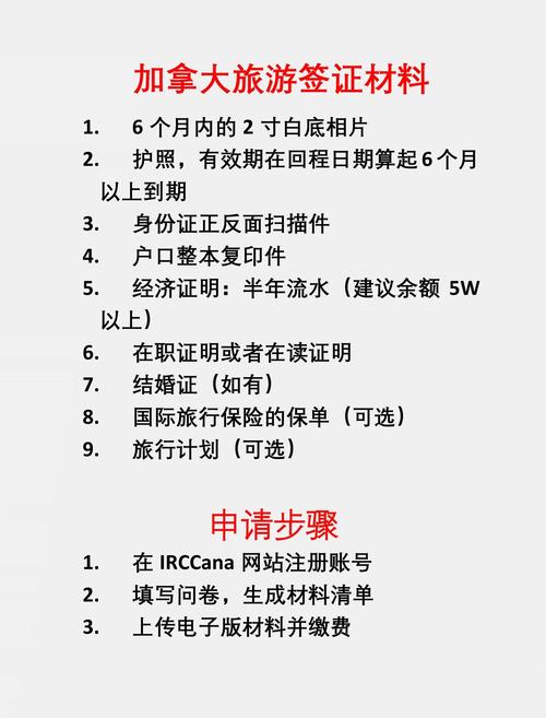 办理加拿大旅游签证需要什么材料