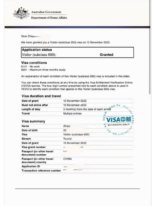 澳洲release letter