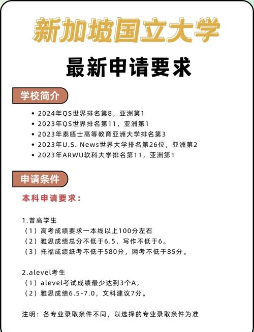 新加坡国立大学硕士申请条件
