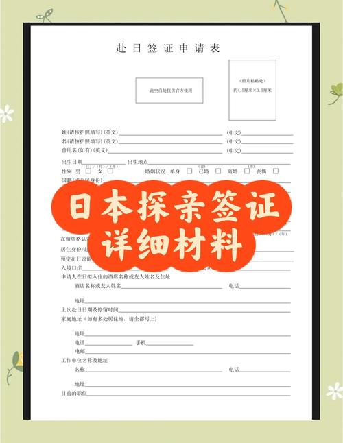办理日本探亲签证需要什么材料