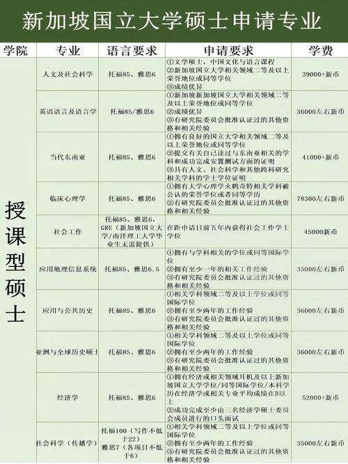 新加坡国立大学商学院专业