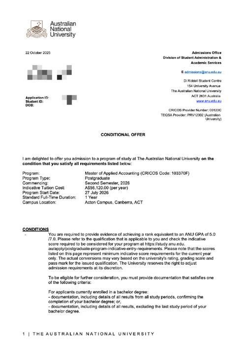 澳洲留学 full offer