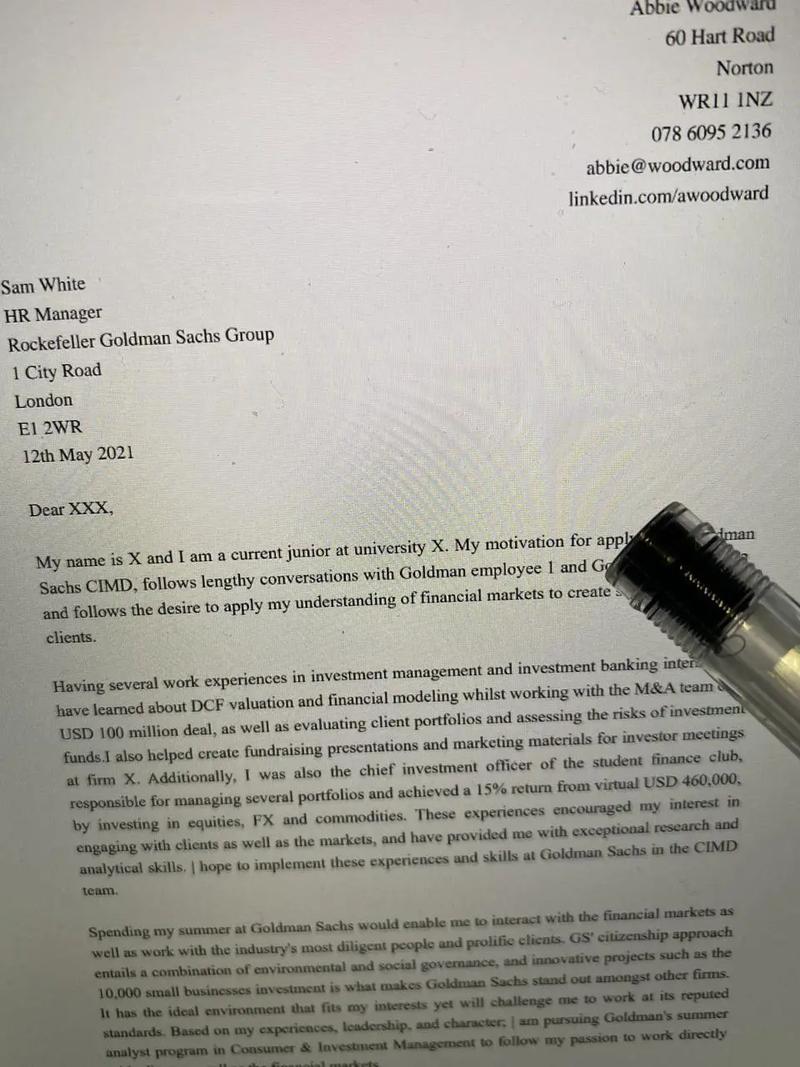 澳洲 cover letter