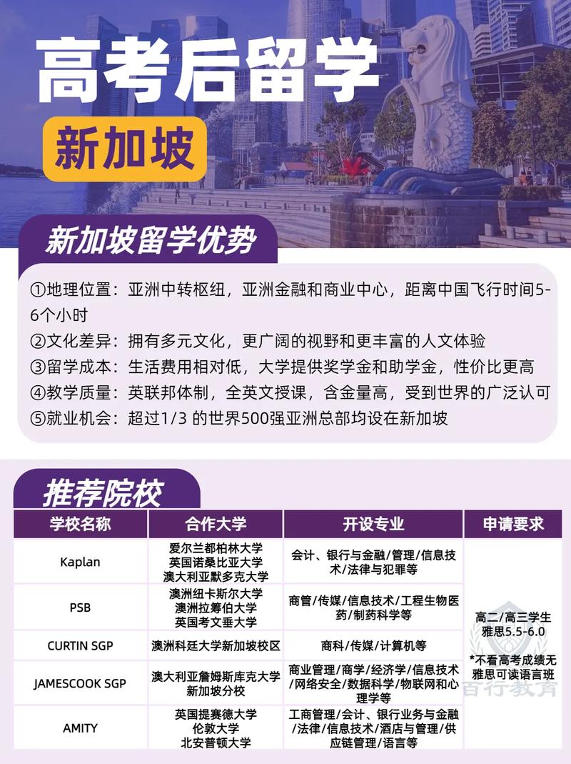 高考毕业后新加坡上大学