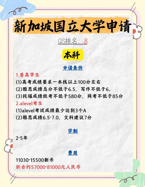 新加坡国立本科申请难度