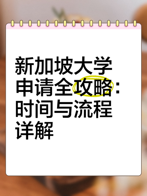 新加坡大学什么时候申请