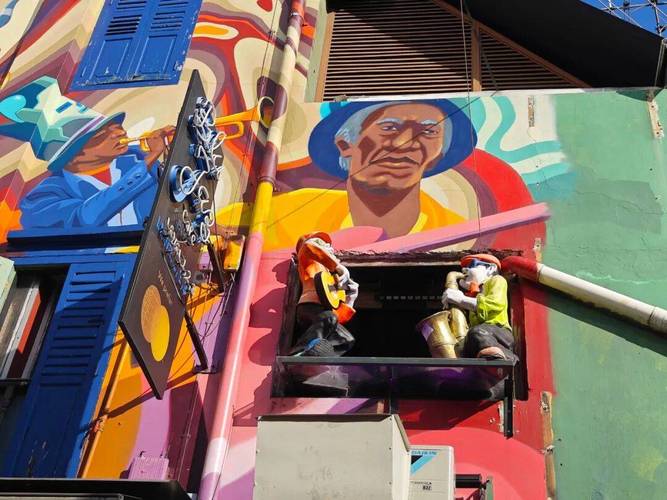 美国青年在新加坡乱涂鸦