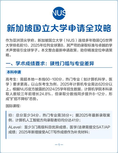 新加坡国立大学今年申请