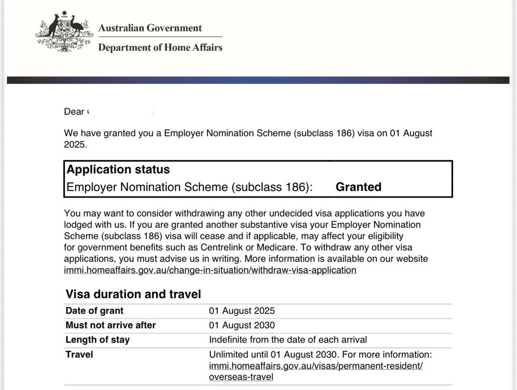 澳洲 186签证 要求